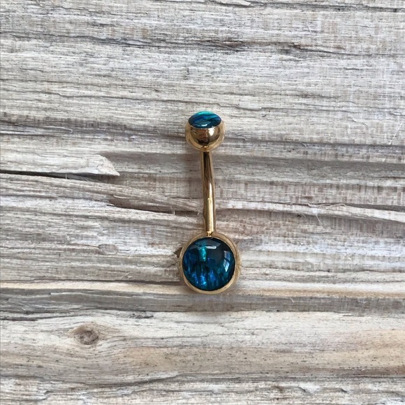 Abalone Shell Gold Belly Button Ring